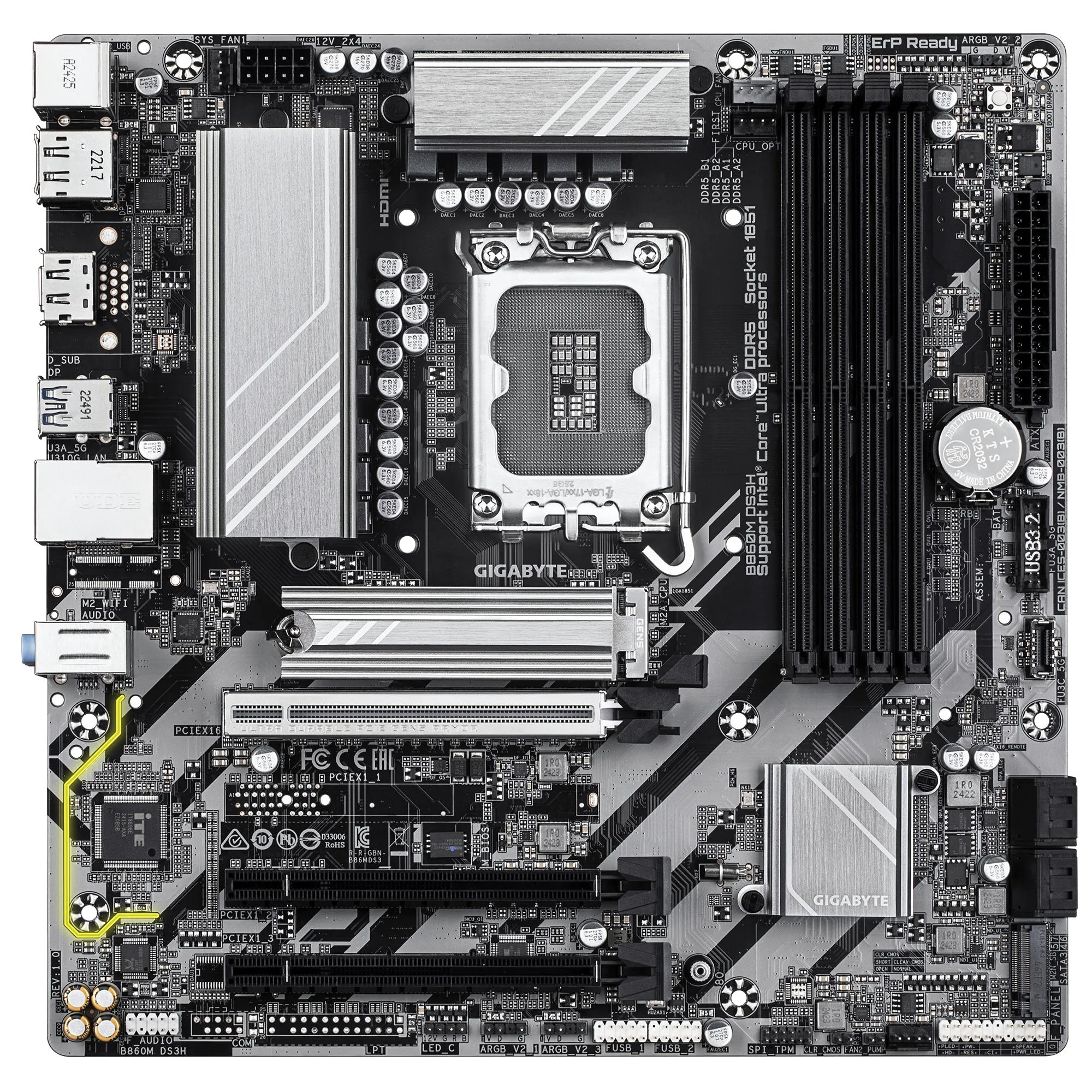Материнская плата B860M DS3H s1851 B860 4xDDR5 M.2 HDMI DP mATX GIGABYTE (B860M_DS3H) Материнская плата B860M DS3H s1851 B860 4xDDR5 M.2 HDMI DP mATX GIGABYTE (B860M_DS3H)