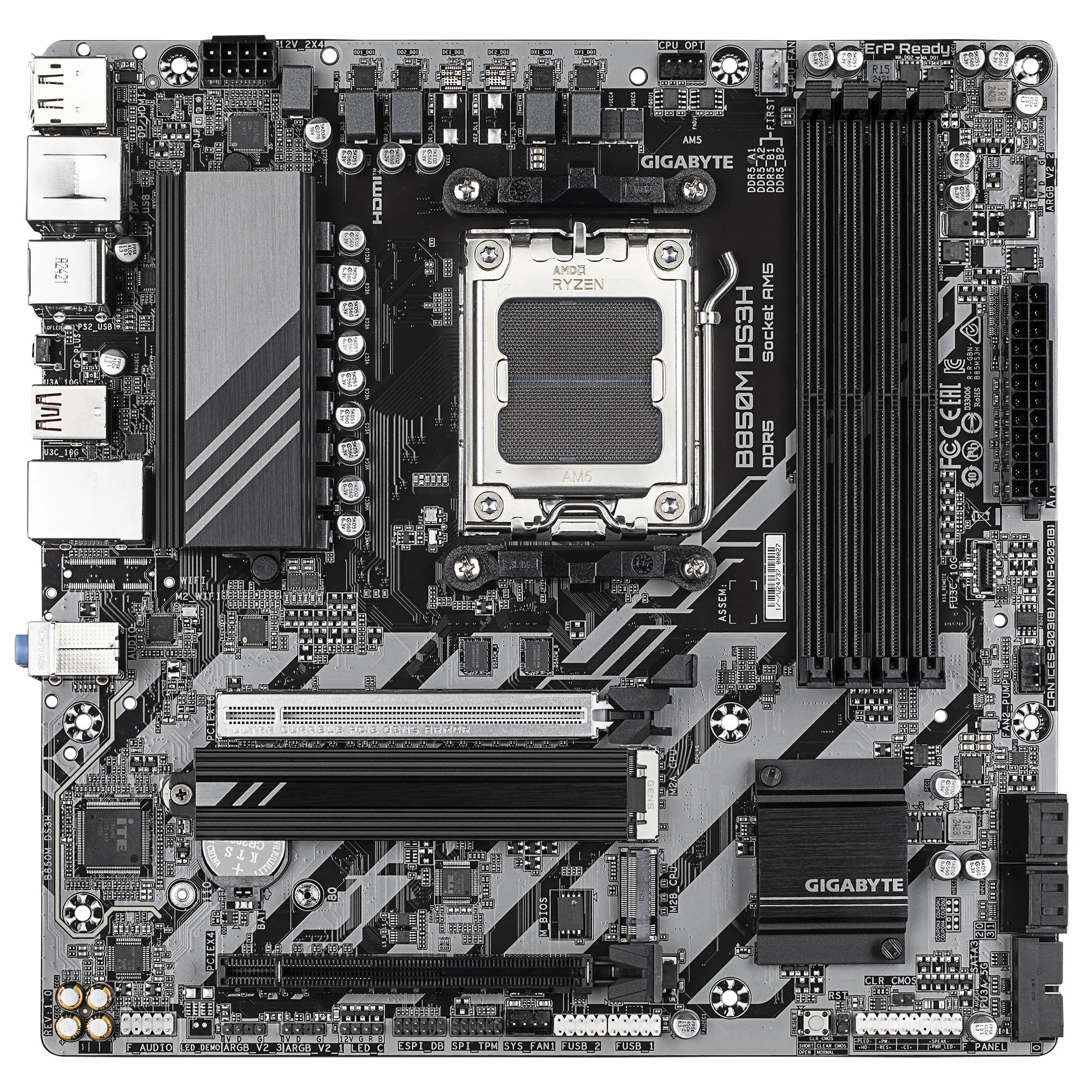 Материнская плата B850M DS3H sAM5 B850 4xDDR5 M.2 HDMI DP mATX GIGABYTE (B850M_DS3H) Материнская плата B850M DS3H sAM5 B850 4xDDR5 M.2 HDMI DP mATX GIGABYTE (B850M_DS3H)