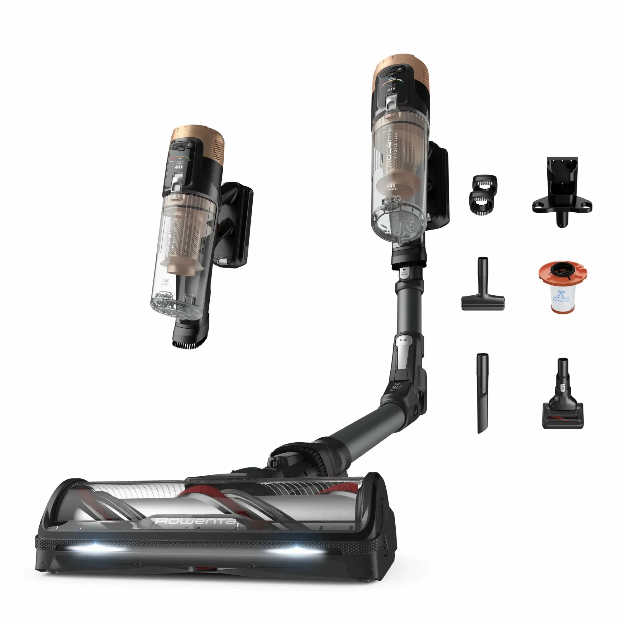 Пылесос беспроводный X-Force Flex 14.80 Auto Animal, 240Вт, конт пыль -0.65л, автон. раб. до 90мин, HEF system 99,9%, черно-золотой Rowenta (RH9B74WO) Пылесос беспроводный X-Force Flex 14.80 Auto Animal, 240Вт, конт пыль -0.65л, автон. раб. до 90мин, HEF system 99,9%, черно-золотой Rowenta (RH9B74WO)