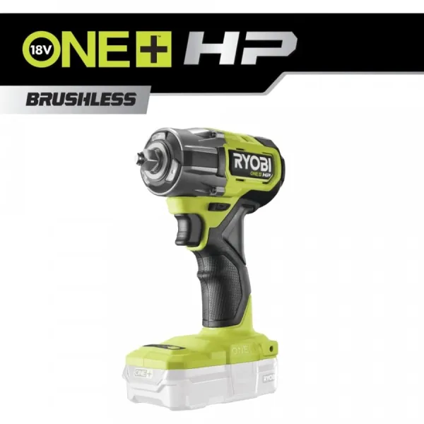 Гайковерт ударный аккумуляторный ONE+ HP RIW18C-0 18В 2800об·мин 450Нм 1/2" 4 скорости 1.2кг без АКБ и ЗУ Ryobi (5133005898) - Фото 13
