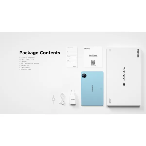 Планшет U11 11" 4ГБ, 128ГБ, 8580мА•г, Android, сірий Doogee (6923740240120) - Фото 14