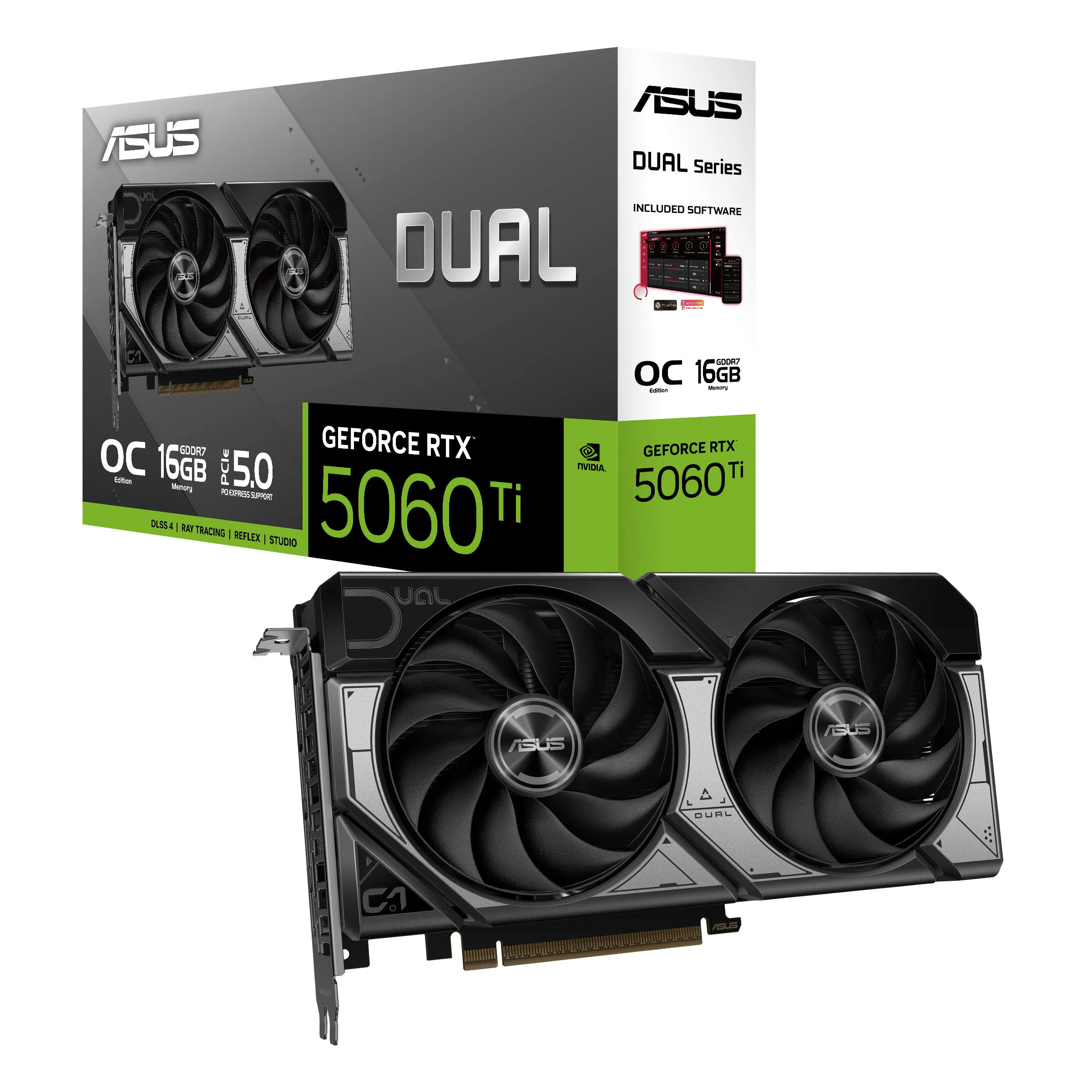 Видеокарта GeForce RTX 5060 TI 16GB GDDR7 OC DUAL-RTX5060TI-O16G