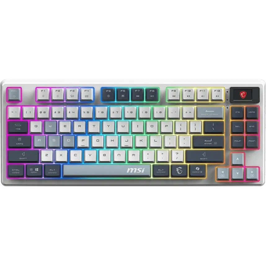 Клавиатура USB-A/WL/BT механическая RGB, TKL Forge GK600 W Sky, EN/UKR/RU, белая MSI (S11-43UAP01-HH9) - Фото 2