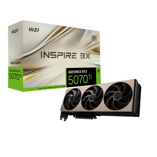 Видеокарта MSI GeForce RTX 5070 Ti 16GB GDDR7 INSPIRE 3X OC MSI (912-V531-281) - Фото 6