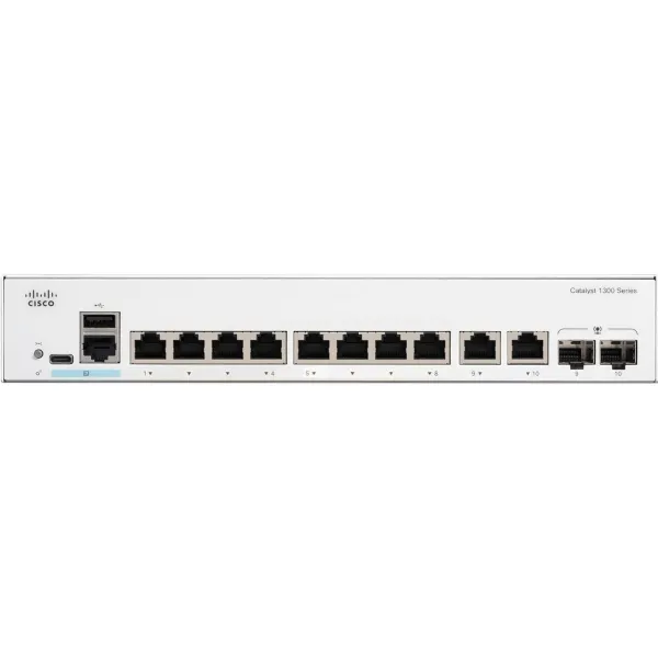 Комутатор Catalyst 1300 8xGE, Ext PS, 2x1G Combo Cisco (C1300-8T-E-2G) - Фото 1