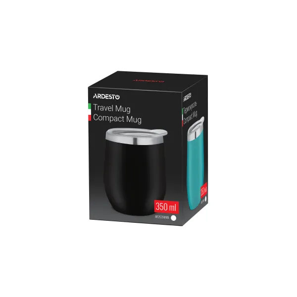 Термочашка Compact Mug, 350мл, черная Ardesto (AR2635MMB) - Фото 3