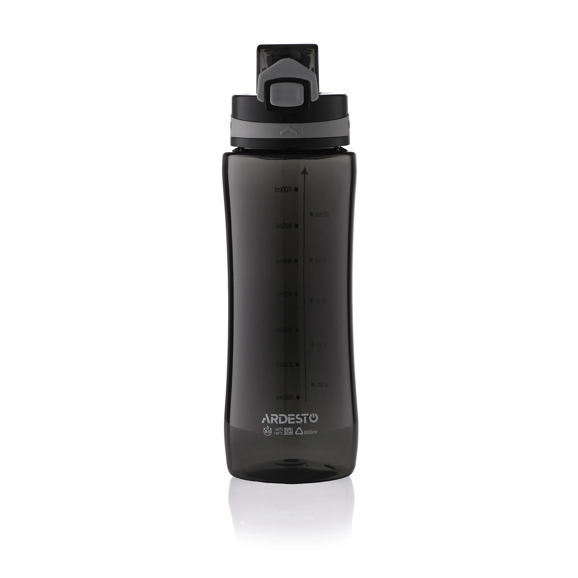 Бутылка для воды Purity, 800мл, черная Ardesto (AR2280PR) Бутылка для воды Purity, 800мл, черная Ardesto (AR2280PR)