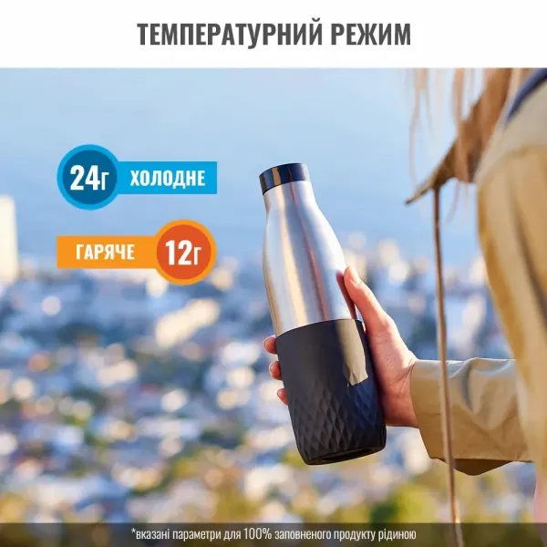 Термопляшка Bludrop, 700мл, чорна Tefal (N3111110) - Фото 3