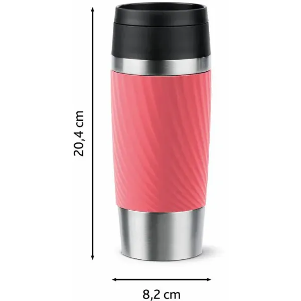 Термочашка Travel Mug Classic Twist, 360мл, коралловая Tefal (N2024410) - Фото 3