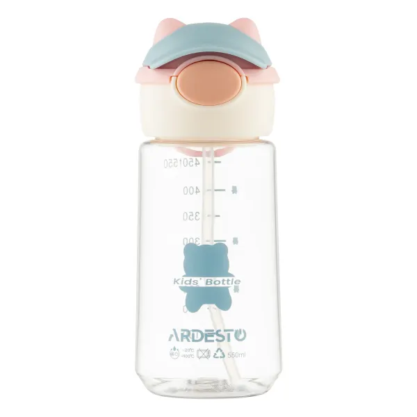 Бутылка для воды Ardesto 550 мл розовая Bear  (AR2255BB) - Фото 3