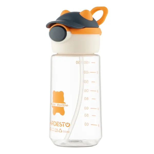 Бутылка для воды Ardesto 550 мл оранжевая Bear (AR2255BO) - Фото 4