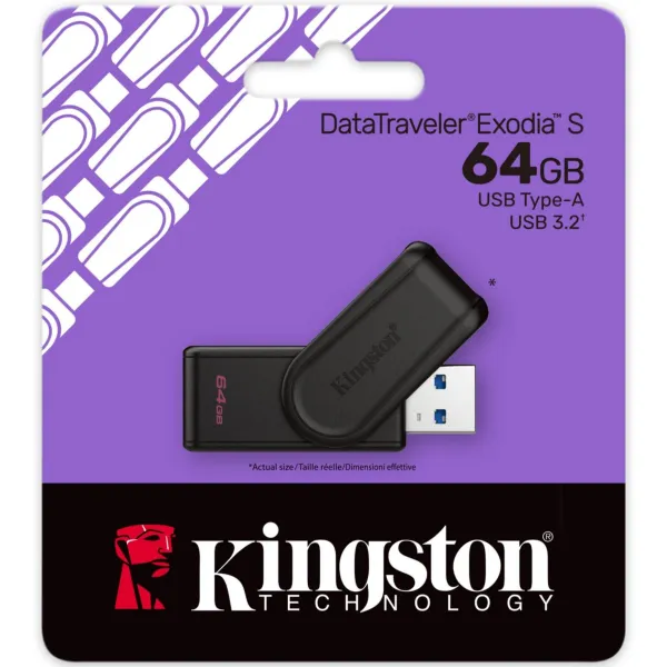 Накопичувач USB 3.2 Type-A 64GB Gen1 DT Exodia S Kingston (DTXS/64GB) - Фото 2