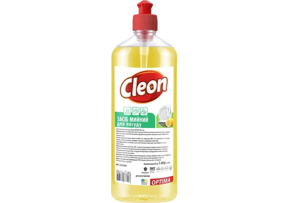 Засіб для миття посуду Лимон, 1 л Cleon (58771392) Засіб для миття посуду Лимон, 1 л Cleon (58771392)