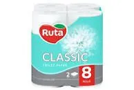 Папір туалетний 8 рулони, 2 шари, білий Ruta Classic (58768973) Папір туалетний 8 рулони, 2 шари, білий Ruta Classic (58768973)