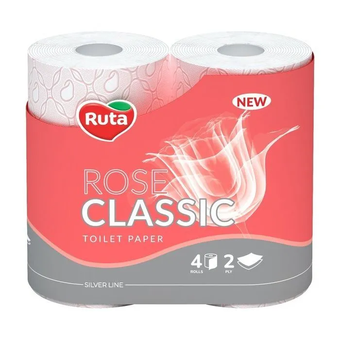 Папір туалетний Rose 4 рулони, 2 шари Ruta Classic (58768972) Папір туалетний Rose 4 рулони, 2 шари Ruta Classic (58768972)