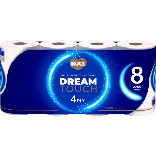 Папір туалетний Dream touch 8 рулони, 4 шари, білий Ruta (58771191)