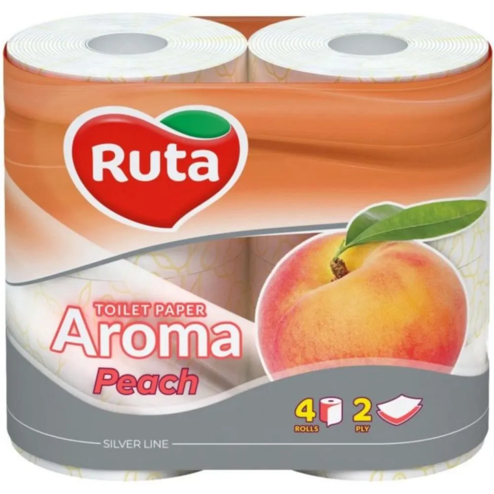 Папір туалетний Персик 4 рулони, 2 шари Ruta (58769327) Папір туалетний Персик 4 рулони, 2 шари Ruta (58769327)