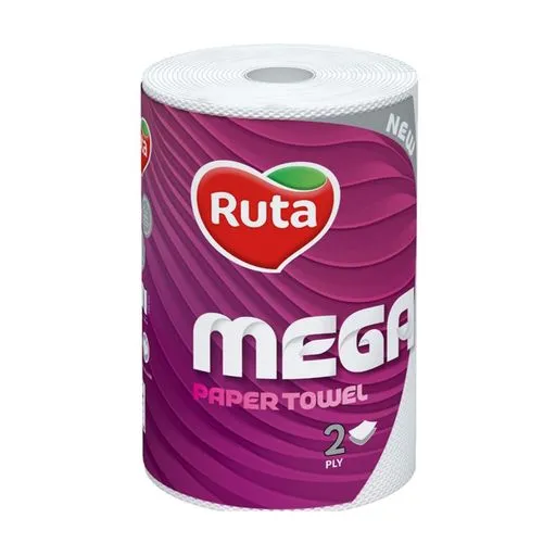 Рушники паперові Mega 1 рулон, 2 шари, білі Ruta (58769004) Рушники паперові Mega 1 рулон, 2 шари, білі Ruta (58769004)