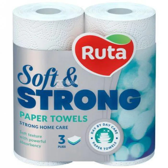 Рушники паперові Soft Strong 2 рулони, 3 шари, білі Ruta (58769011) Рушники паперові Soft Strong 2 рулони, 3 шари, білі Ruta (58769011)