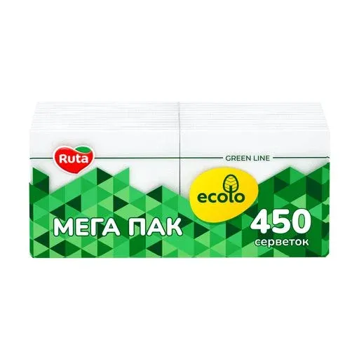 Серветки 21х24, 450 арк, 1 шар, білі Ruta Ecolo (58769789) Серветки 21х24, 450 арк, 1 шар, білі Ruta Ecolo (58769789)