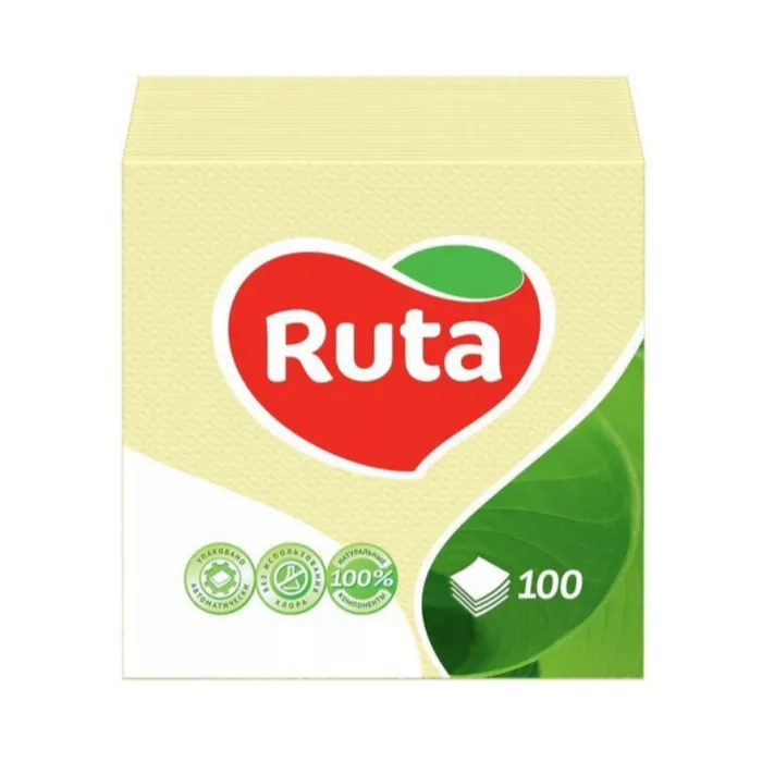 Салфетки 24х24, 100 л, 1 слой, желтые Ruta (58769066) Салфетки 24х24, 100 л, 1 слой, желтые Ruta (58769066)