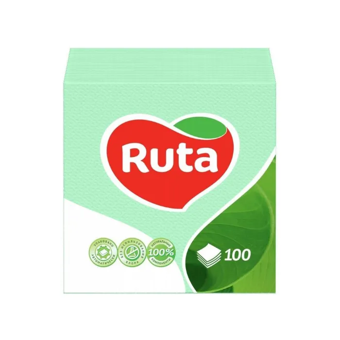 Салфетки 24х24, 100 л, 1 слой, зеленые Ruta (58769067) Салфетки 24х24, 100 л, 1 слой, зеленые Ruta (58769067)