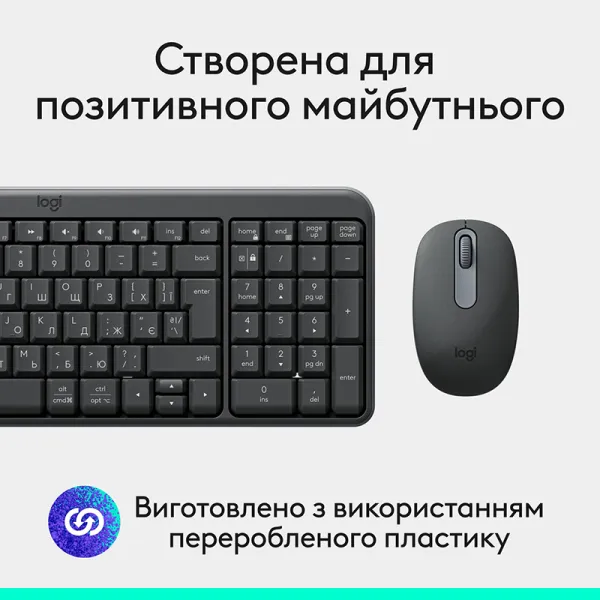 Комплект клавиатура и мышь беспроводной MK250 Combo, UA, графитовый Logitech (920-013823) - Фото 9