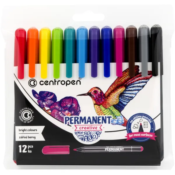 Маркер перманентный, Permanent Creative 2896, набор 12 шт Centropen (2896/12)