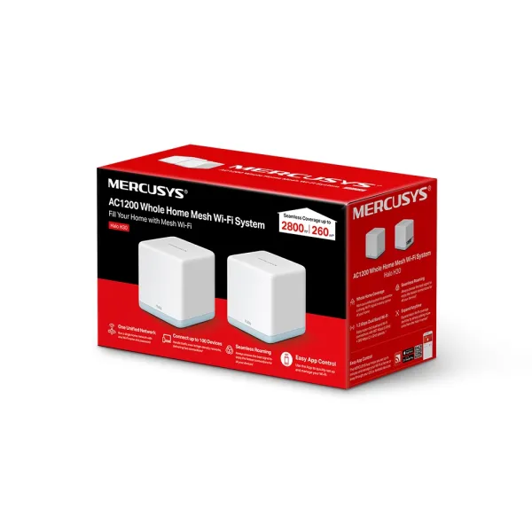 Система WiFi-Mesh Halo H30 AC1200, 2xFE LAN/WAN, 2мод MERCUSYS (HALO-H30-2-PACK) - Фото 4
