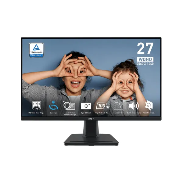 Монитор 27" PRO MP275Q 2xHDMI, DP, MM, IPS, 2560x1440, 100Hz, 1ms, sRGB 100%, AdaptiveSync MSI (9S6-3PC3CM-026)