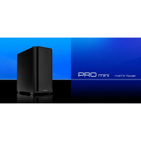 Корпус Pro Mini, без БЖ, 1xUSB3.0, 1xUSB2.0, 1xUSB Type-C, 1x120мм, Sound insulated panels, VGA 330мм, LCS ready, mATX, чорний CHIEFTEC (AZ-01B-OP) - Фото 1