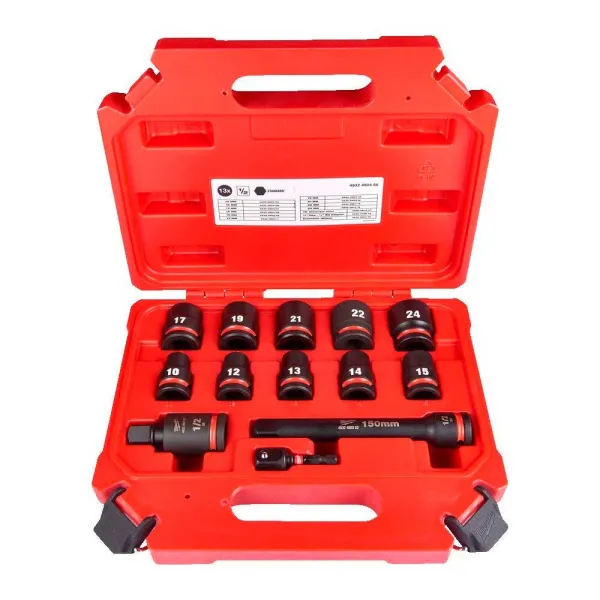 Набор торцевых головок, 1/2", 13шт, 10-24мм, кейс Milwaukee (4932480456)