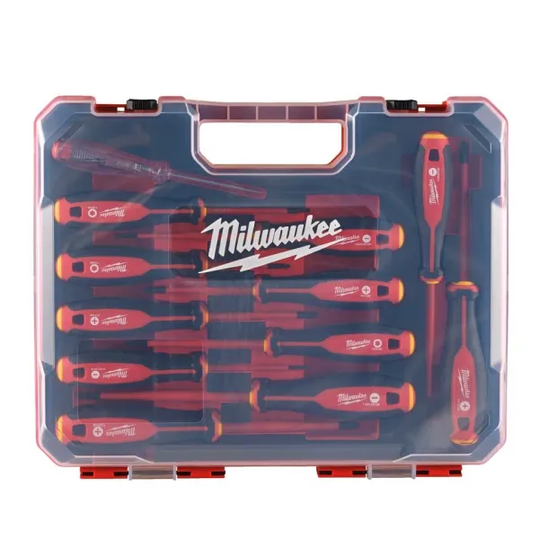 Отвертки  набор 12шт, диэлектрические, SL,PH,PZ,TX, тестер, кейс Milwaukee (4932479095)