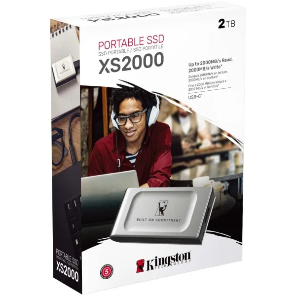 Накопитель портативный SSD 2TB USB 3.2 Gen 2x2 Type-C XS2000 Kingston (SXS2000/2000GA) - Фото 6