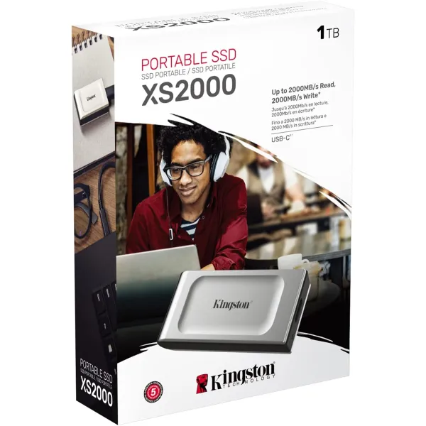 Накопитель портативный SSD 1TB USB 3.2 Gen 2x2 Type-C XS2000 Kingston (SXS2000/1000GA) - Фото 6