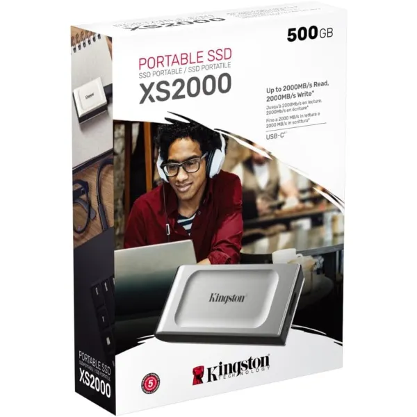 Накопитель портативный SSD  500GB USB 3.2 Gen 2x2 Type-C XS2000 Kingston (SXS2000/500GA) - Фото 6