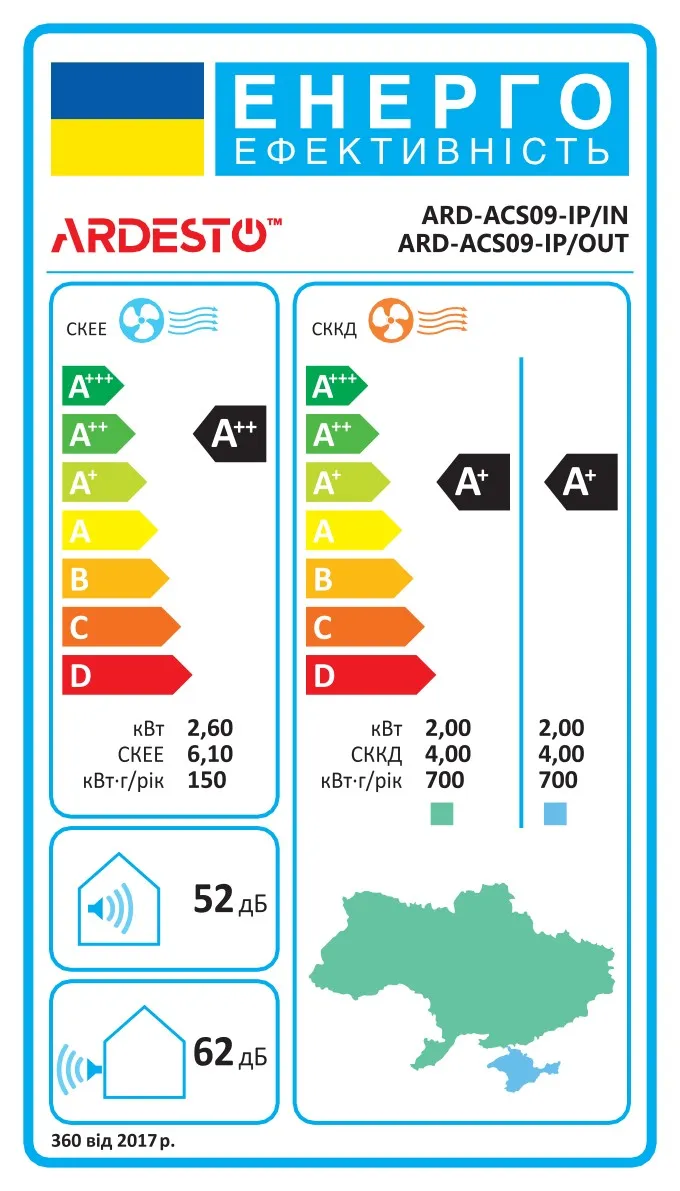 Кондиціонер CoolSmartPro 25м2 інвертор 9000BTU 2.5кВт A++/A+ -25°С Wi-Fi R32 білий Ardesto (ARD-ACS09-IP) - Фото 20