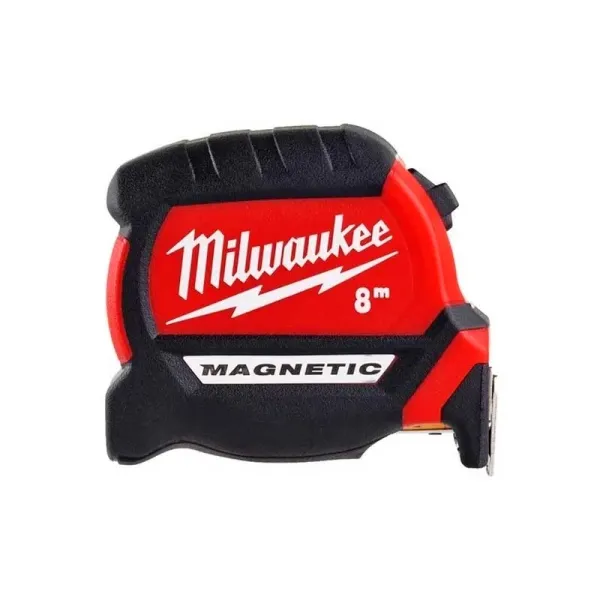 Рулетка Premium, 8мх27мм, с фиксатором сматывания, АБС-пластик, магнит Milwaukee (4932464600) - Фото 3