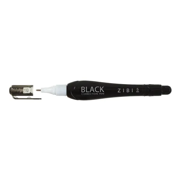 Коректор-ручка BLACK 5 мл, спиртова основа, металевий кінчик Zibi (ZB.2903) - Фото 1