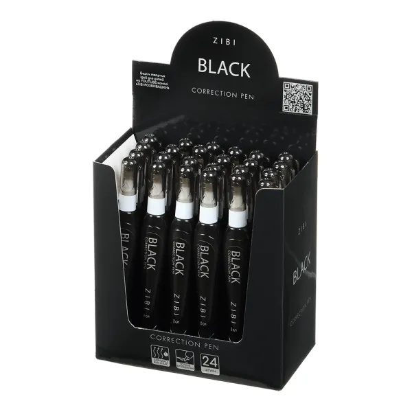 Коректор-ручка BLACK 5 мл, спиртова основа, металевий кінчик Zibi (ZB.2903) - Фото 2