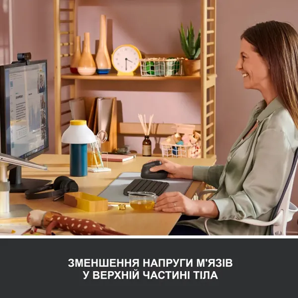 Мышь беспроводная WL/BT Lift Vertical Ergonomic, графитовая Logitech (910-006473) - Фото 2