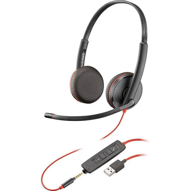 Гарнітура комп'ютерна стерео USB-A 3.5 mini-jack On-ear Blackwire 3225 HS, чорна Poly (80S11AA) Гарнітура комп'ютерна стерео USB-A 3.5 mini-jack On-ear Blackwire 3225 HS, чорна Poly (80S11AA)