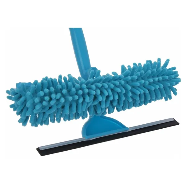 Швабра для миття вікон Локшина, телескопічна, 120 см, блакитна Economix Cleaning (E72724) - Фото 1