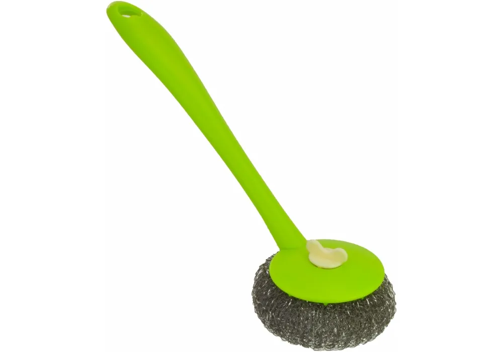 Сталева щітка-скребок для посуду, зелена Economix Cleaning (E72717) Сталева щітка-скребок для посуду, зелена Economix Cleaning (E72717)