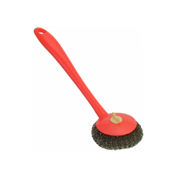 Стальная щетка-скребок для посуды, розовая Economix Cleaning (E72716) - Фото 5