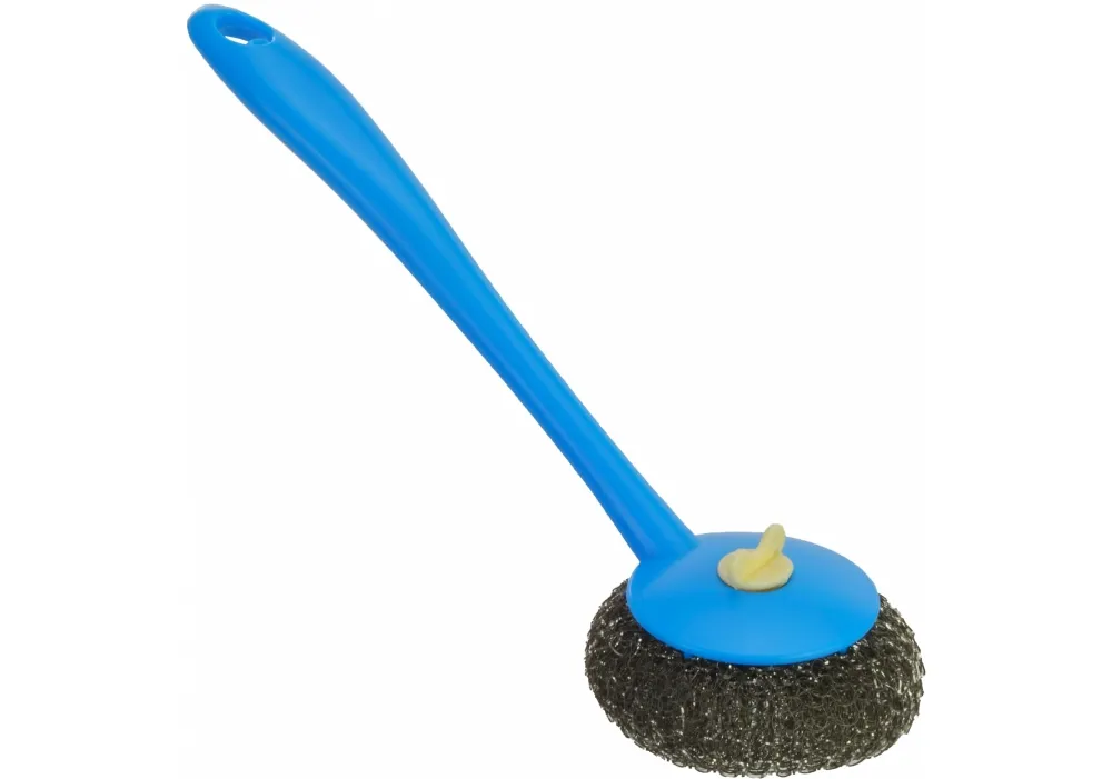 Сталева щітка-скребок для посуду, синя Economix Cleaning (E72718) Сталева щітка-скребок для посуду, синя Economix Cleaning (E72718)