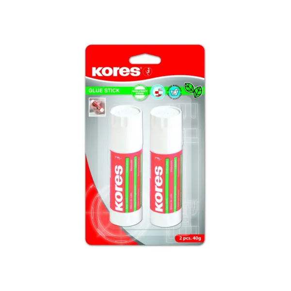 Клей-карандаш основание PVP, 40 г, 2 шт. в блистере Kores (K12824)