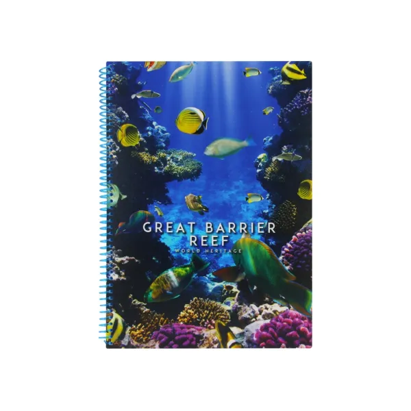 Блокнот World: Reef, A4, пластикова обкладинка, ПВХ спіраль, 80 арк, клітинка Optima (O20846-23) - Фото 5