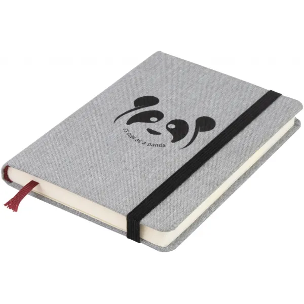 Записная книга Panda, А6, твердый переплет текстиль, резинка, кремовый блок линия Optima (O27192-05) - Фото 3