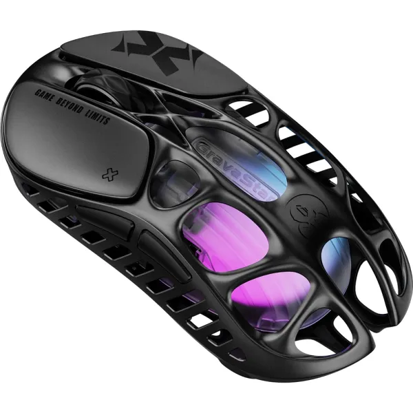 Мышь BT/WL/USB-A, RGB, Mercury X, чёрная GravaStar (GSX_BLK) - Фото 1